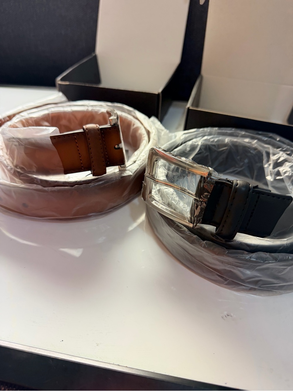 Classic Men's Leather Belt - Black and Brown